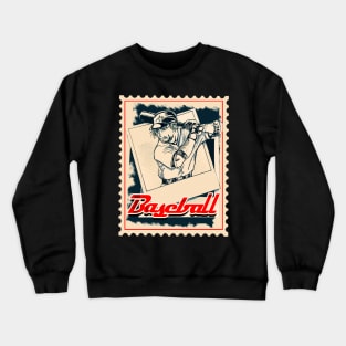 Baseball vintage card stamps Sports Fanatic Crewneck Sweatshirt